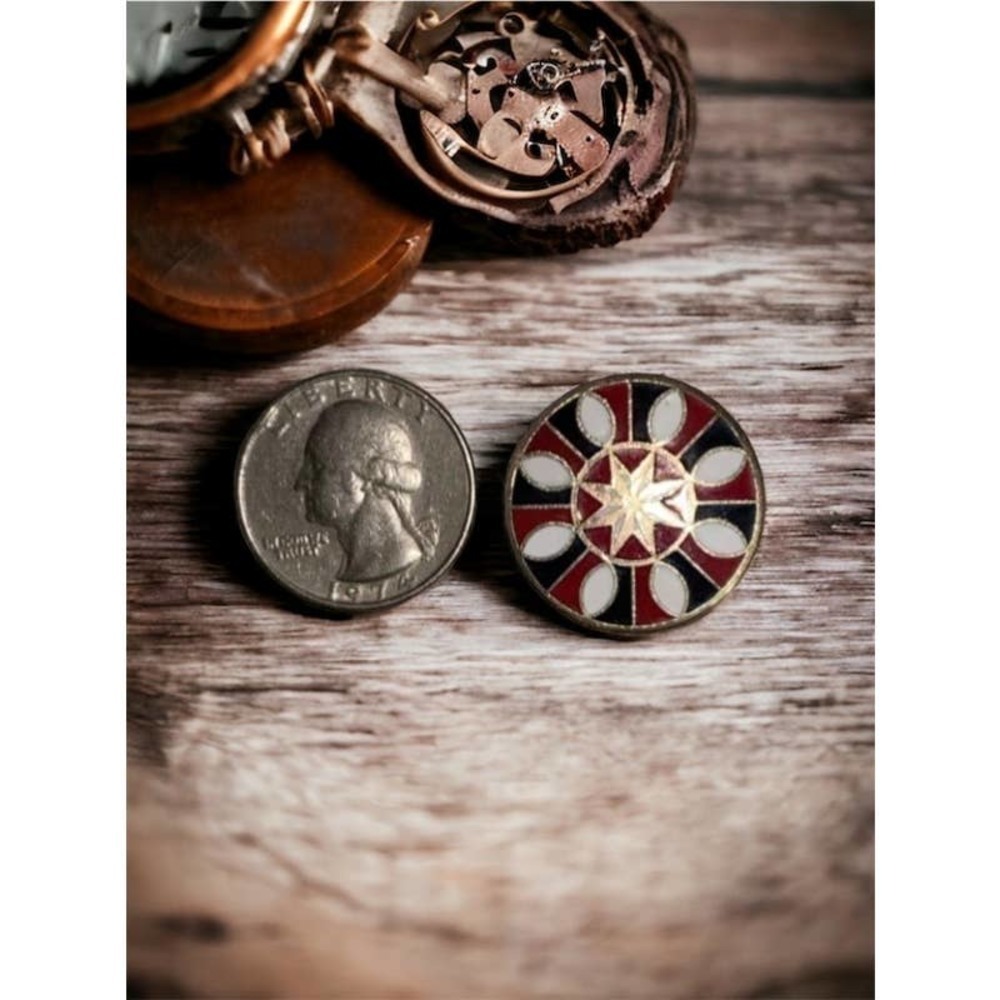 Estate Vintage Mandala Pendant Gold plated - Picture 2 of 4
